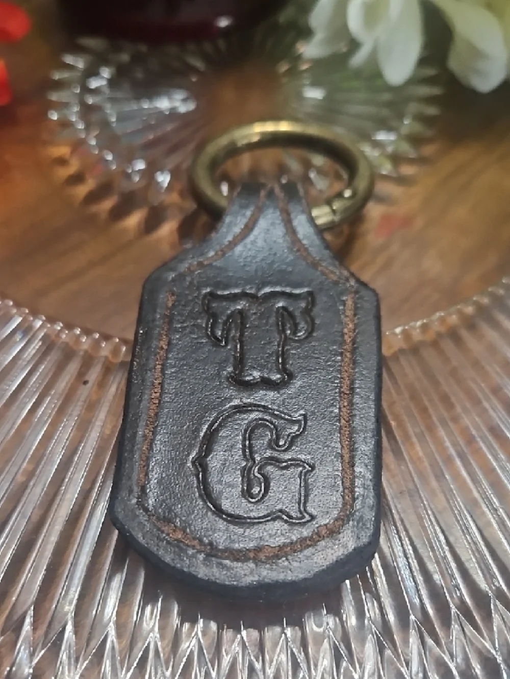 Hand Crafted Tooled Genuine Leather Key Chain NEW Personalized CUSTOM per Order